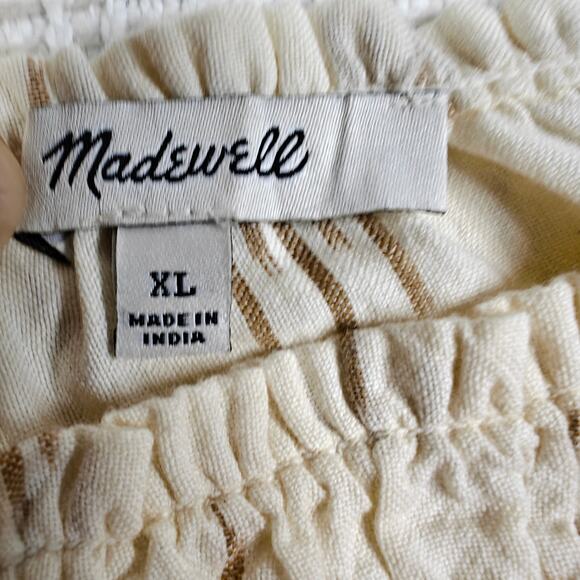 Madewell Cream Ruffle Sleeve Boho Tank Top XL NEW - Picture 5 of 6